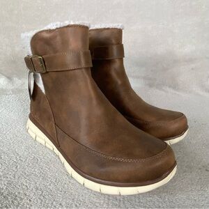 Skechers Diva Lane Boots Womens Size 11 Brown Fur Ankle Scotchgard Winter New